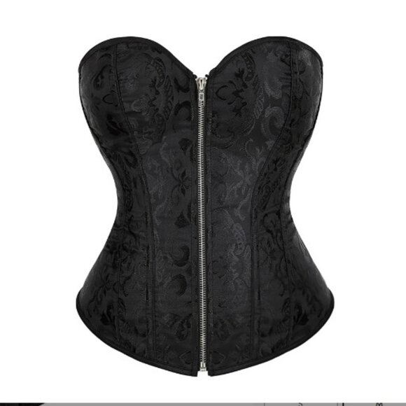 Women's Lace Up Boned Overbust Corset Body shaper top Halloween costume Retro - Picture 2 of 5